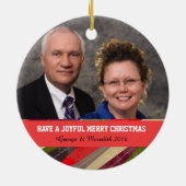 祖父母のクリスマスのギフトの円のオーナメント セラミックオーナメント (裏面)