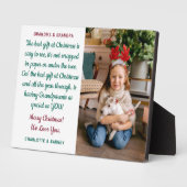 祖父母のクリスマスの詩のパーソナライズされた写真 フォトプラーク (側面)
