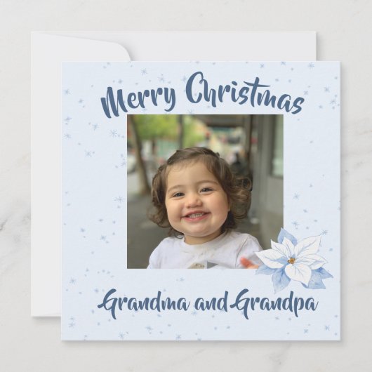 祖父母のクリスマスフォトフローラ挨拶 (正面)