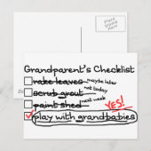 祖父母のチェックリスト ポストカード (正面/裏面)