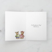 祖父母のデイカード – 赤と白水玉模様Wi カード (内部)