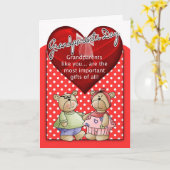 祖父母のデイカード – 赤と白水玉模様Wi カード (黄色い花)