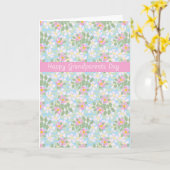 祖父母のデイカード:青のピンクのドングローブ カード (黄色い花)