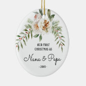 祖父母のナナとパパとしての私たちの初めてのクリスマス セラミックオーナメント (右)