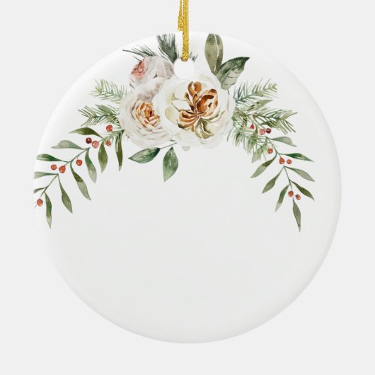 祖父母のナナとパパとしての私たちの初めてのクリスマス セラミックオーナメント (裏面)