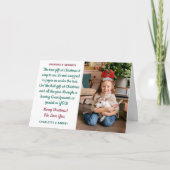 祖父母のパーソナライズされたクリスマスの詩の写真 シーズンカード (正面)