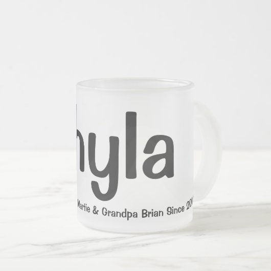 祖父母のマグカップに愛される フロストグラスマグカップ (正面右)
