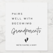 祖父母のワインラベルになるペア ワインラベル (シングルラベル)