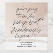 祖父母の再妊娠発表新生児 ワインラベル (シングルラベル)