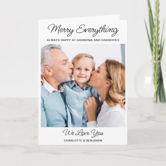 祖父母の写真すべてがメリークリスマス シーズンカード (正面)