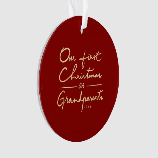 祖父母の写真として私達の初めてのクリスマス オーナメント (正面)