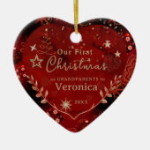 祖父母の写真として1年目 セラミックオーナメント (正面)