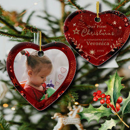 祖父母の写真として1年目 セラミックオーナメント