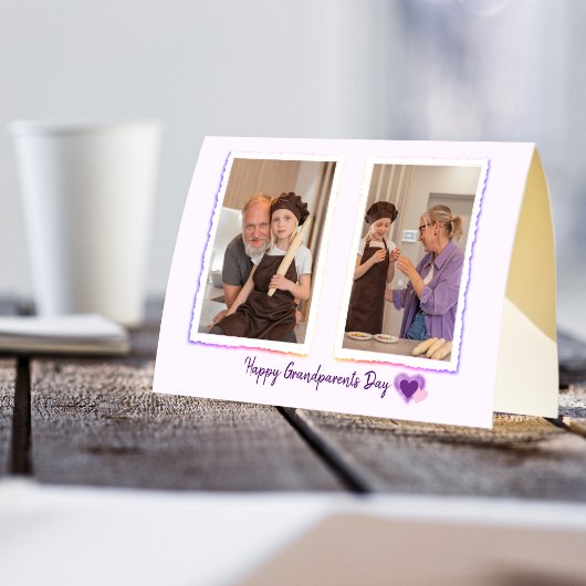 祖父母の写真の折り畳みホリデーカード シーズンカード