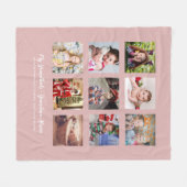 祖父母の写真ギフト – 赤面ピンク フリースブランケット (正面(横))