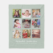 祖父母の写真ギフト – Sage Green フリースブランケット (正面)