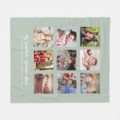 祖父母の写真ギフト – Sage Green フリースブランケット (正面(横))
