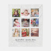 祖父母の写真ギフト – Silver Grayグリッター フリースブランケット (正面)