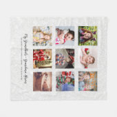 祖父母の写真ギフト – Silver Grayグリッター フリースブランケット (正面(横))