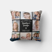 祖父母の写真コラージュが大好きモダン クッション (正面)