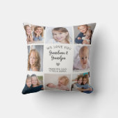 祖父母の写真コラージュが大好きモダン クッション (裏面)