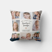 祖父母の写真コラージュが大好きモダン クッション (正面)