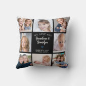 祖父母の写真コラージュが大好きモダン クッション (裏面)