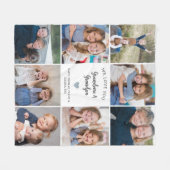 祖父母の写真コラージュが大好きモダン フリースブランケット (正面(横))