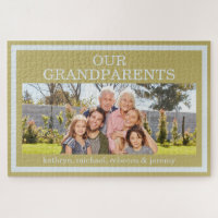 祖父母の写真名パズル金ゴールド縁ど