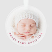 祖父母の初めてのクリスマスの赤い脚本の写真 オーナメント (裏面)