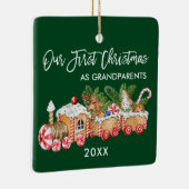 祖父母の初めてのクリスマスジンジャーブレッド セラミックオーナメント (右)
