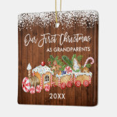 祖父母の初めてのクリスマスジンジャーブレッド セラミックオーナメント (左)