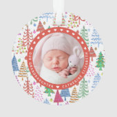 祖父母の初めてのクリスマスツリー写真白 オーナメント (裏面)