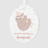 祖父母の初めてのクリスマス写真 オーナメント (正面)