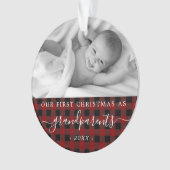 祖父母の初めてのクリスマス写真 オーナメント (正面)