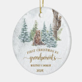 祖父母の初めてのクリスマス写真 セラミックオーナメント (左)