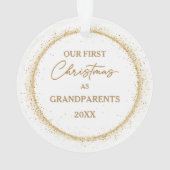 祖父母の初めてのクリスマス金ゴールドカラーオーナメント オーナメント (裏面)