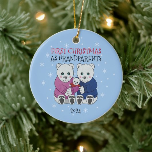 祖父母の初めてのクリスマス セラミックオーナメント (ツリー)