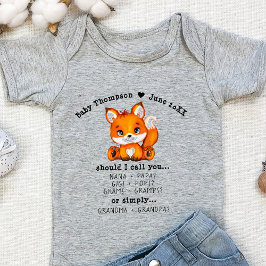 祖父母の妊娠が明らかにカスタム発表 ベビーボディスーツ