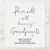 祖父母の妊娠のお知らせWi ワインラベル (シングルラベル)