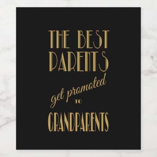 祖父母の妊娠の発表、アールデコ ワインラベル (シングルラベル)