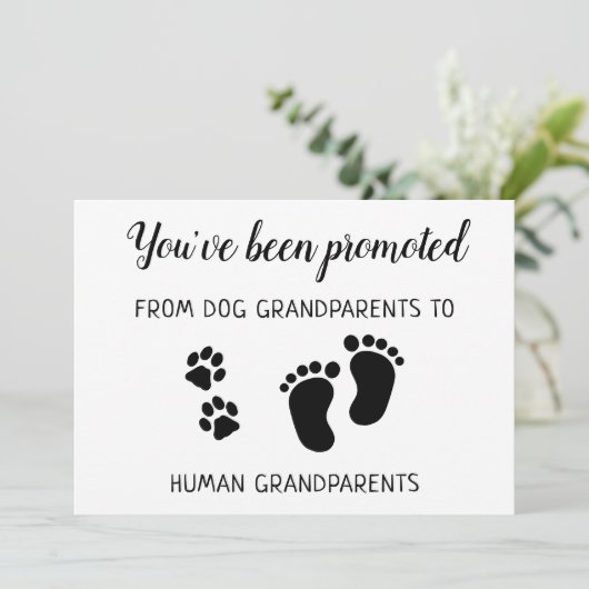 祖父母の妊娠中のかわいい 案内状 (スタンド正面)