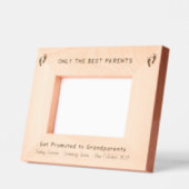 祖父母の妊娠告知ベビー足 レーザー彫刻フレーム (左)