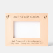 祖父母の妊娠告知ベビー足 レーザー彫刻フレーム (正面)