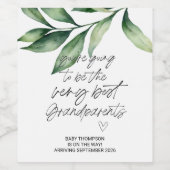 祖父母の妊娠発表新生児 ワインラベル (シングルラベル)