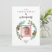 祖父母の子どもの写真カードとして私たちの最初のクリスマス (スタンド正面)