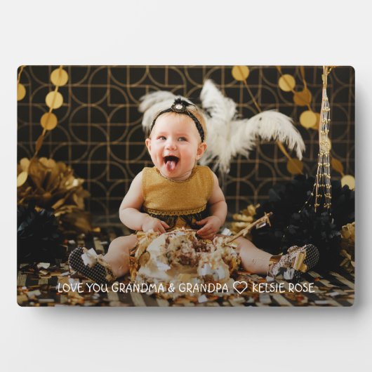 祖父母の孫の写真の贈り物|過去記事 フォトプラーク (正面)