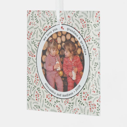祖父母の孫への贈り物フォトグラス ガラスオーナメント (正面左)