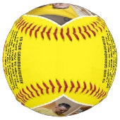 祖父母の孫娘へカスタム写真 ソフトボール (裏面)