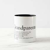 祖父母の定義フォトコラージュ ツートーンマグカップ (中央)